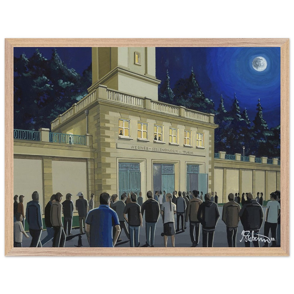 Thumbnail: Leipzig FC Red Bull Arena football stadium scene by artist Andrew Robinson andrewrobinsonart.com. Available in fine art print, poster, canvas prints and mugs etc 