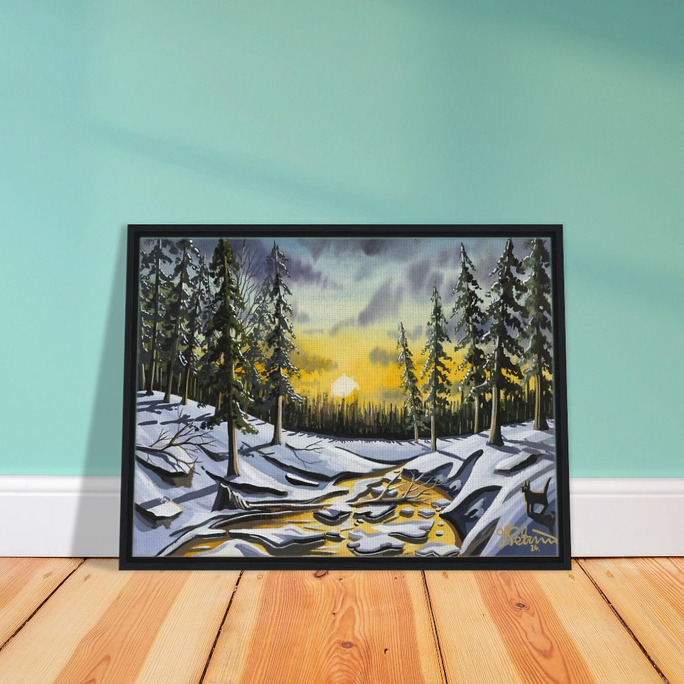 Thumbnail: “Snow Glow” Cambridgeshire snow winter scene by artist Andrew Robinson andrewrobinsonart.com. Available in fine art print, poster, canvas prints and mugs etc
