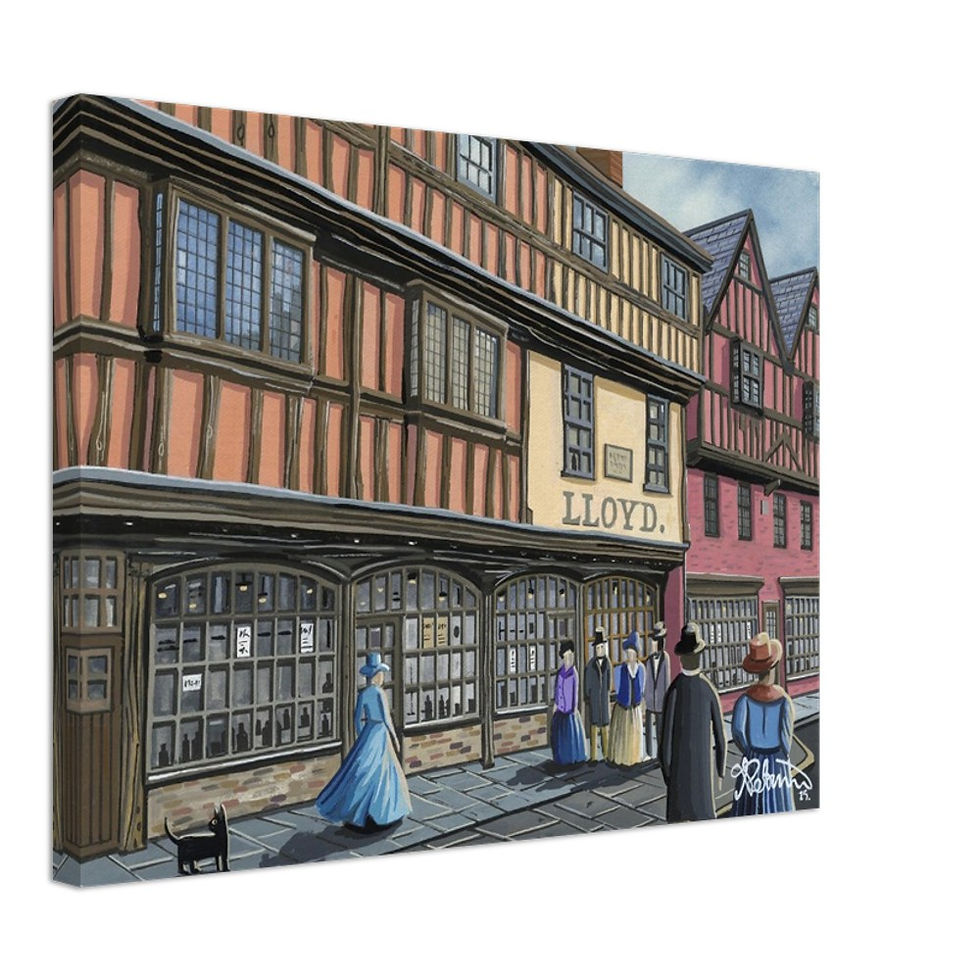 Thumbnail: Gloucester Retro Westgate. Canvas Print. Cityscape Landmark Wall Art Gift