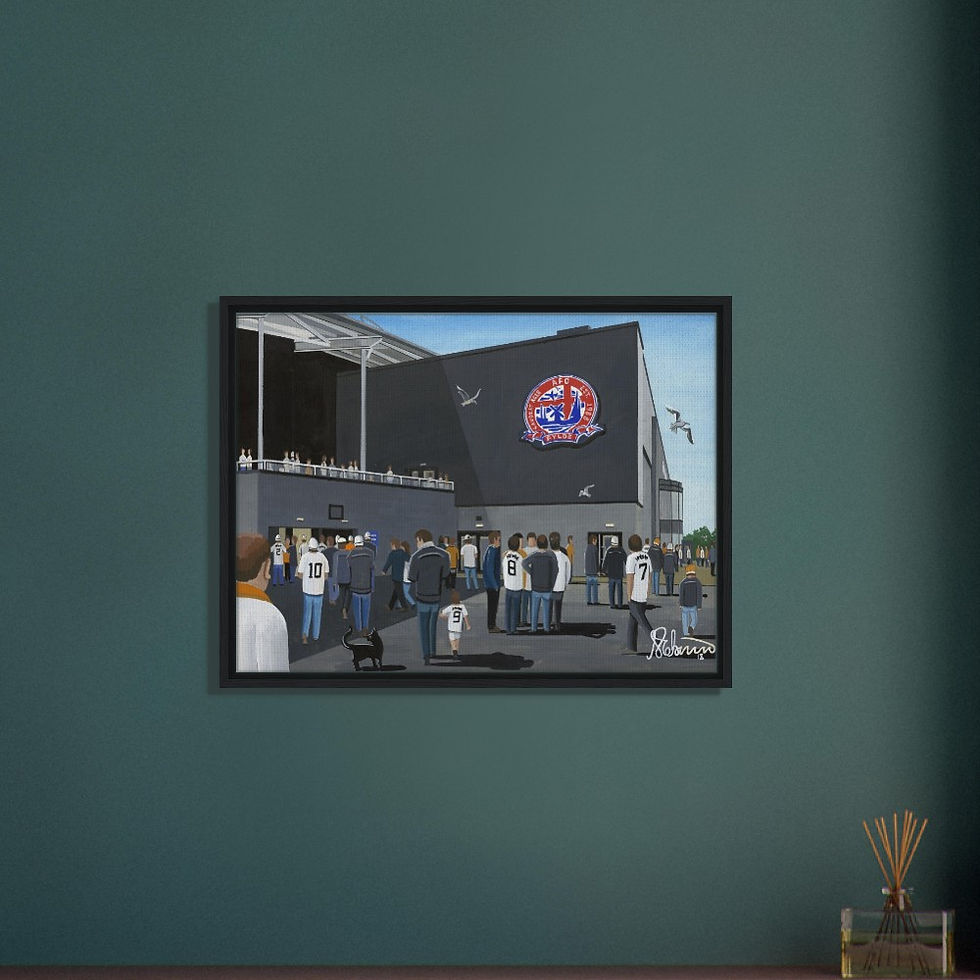 Thumbnail: AFC Fylde Mill Farm Football Stadium By Artist Andrew Robinson andrewrobinsonart.com, framed Fine Art Prints Posters, Canvas Prints, Ceramic Mugs etc