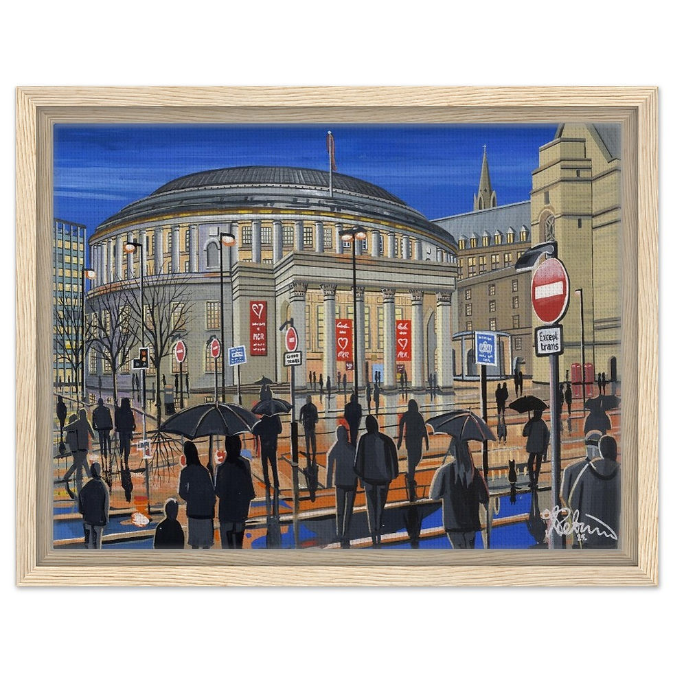 Thumbnail: Manchester Central Library cityscape art print by artist Andrew Robinson. Prints, posters, canvas prints & mugs etc available from andrewrobinsonart.com