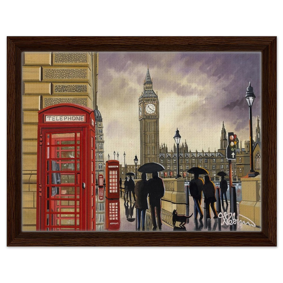 Thumbnail: London, Big Ben Houses Of Parliament Framed Canvas Print. Landmark Wall Art