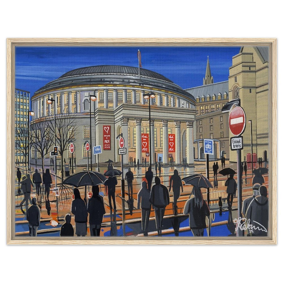 Thumbnail: Manchester Central Library cityscape art print by artist Andrew Robinson. Prints, posters, canvas prints & mugs etc available from andrewrobinsonart.com