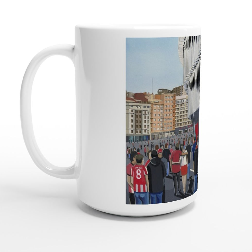Athletic Bilbao, Estadio San Memes White 15oz Ceramic Football Mug