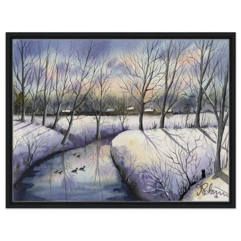 Fenland Freeze, Winter Scene by artist Andrew Robinson andrewrobinsonart.com. Available in fine art print, poster, canvas prints and mugs etc