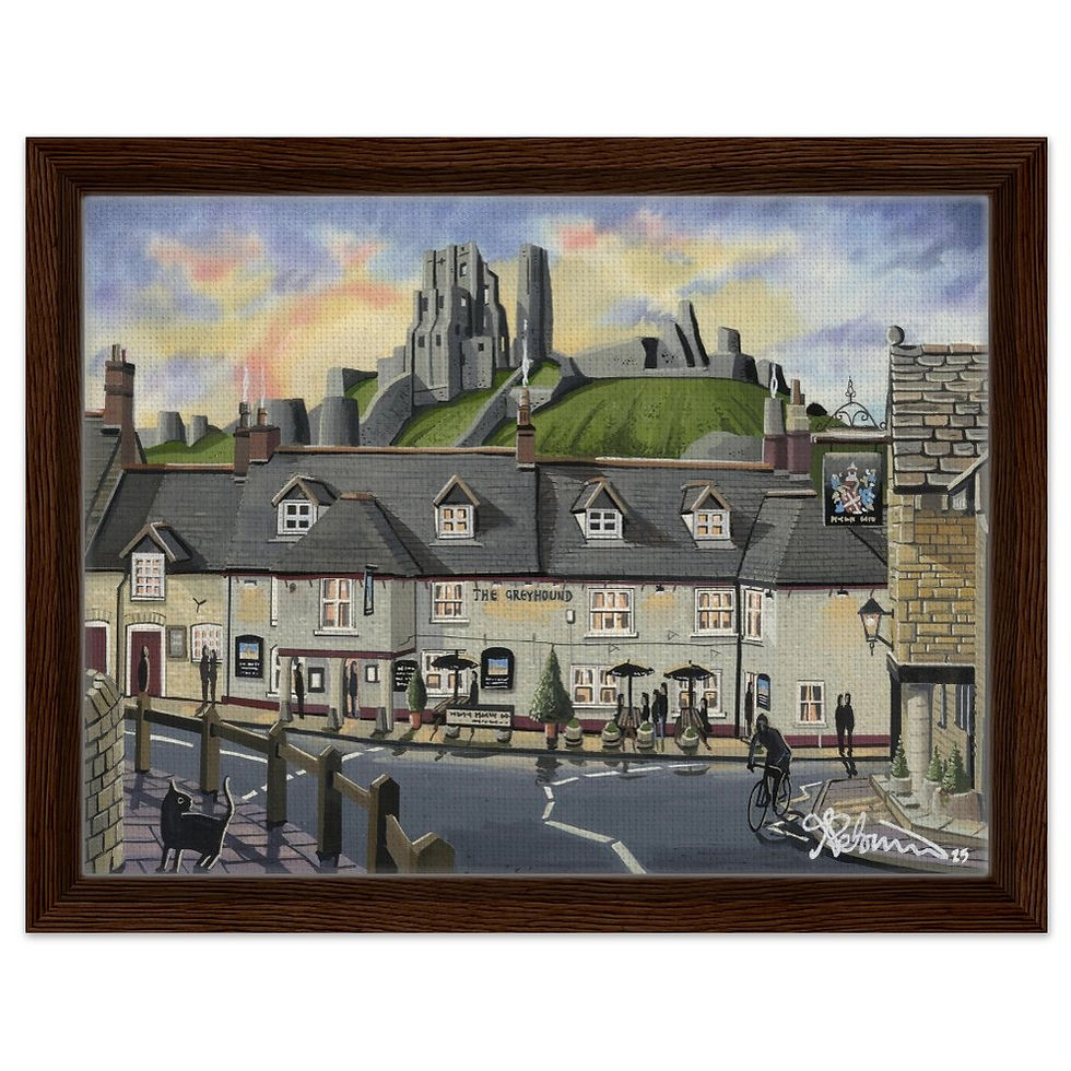 Thumbnail: Corfe Castle, Dorset. Framed Canvas Print. Rural Landmark Wall Art
