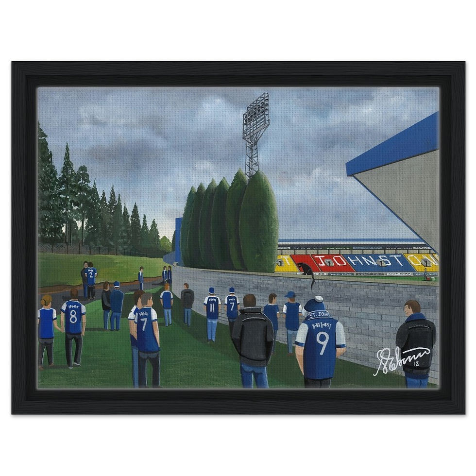 Thumbnail: St Johnstone F.C Football Stadium By Artist Andrew Robinson andrewrobinsonart.com, Andrew Robinson art .Framed Fine Art Prints, Posters, Canvas Prints, Framed canvas prints, Ceramic Mugs etc sport, football, rugby, NFL
