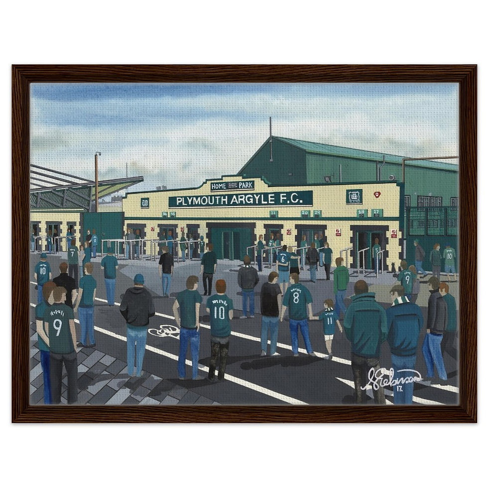 Thumbnail: Plymouth Argyle F.C Home Park Football Stadium By Artist Andrew Robinson andrewrobinsonart.com, framed Fine Art aPrints
Posters, Canvas Prints, Ceramic Mugs etc