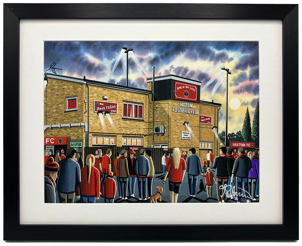 Histon FC Football Framed Fine Art Print. Bridge Road Stadium Art Gift