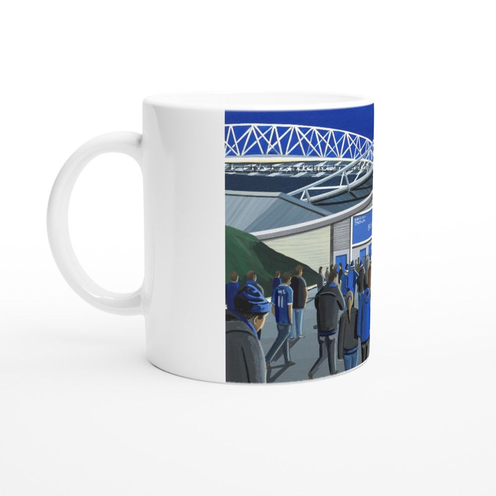 Brighton & Hove Albion, Falmer Stadium White 11oz Ceramic Mug.