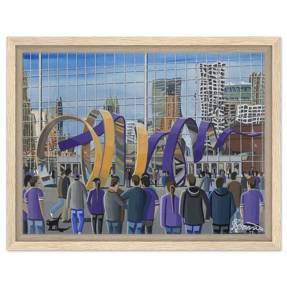 Thumbnail: Minnesota Vikings NFL Football Stadium By Artist Andrew Robinson andrewrobinsonart.com, Andrew Robinson art .Framed Fine Art Prints, Posters, Canvas Prints, Framed canvas prints, Ceramic Mugs etc sport, football, rugby, NFL