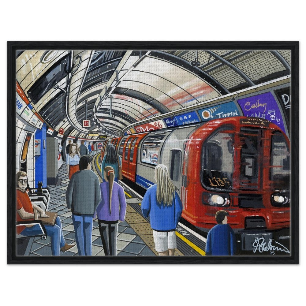 London Underground Tube Station cityscape art print by artist Andrew Robinson. Prints, posters, canvas prints & mugs etc available from andrewrobinsonart.com