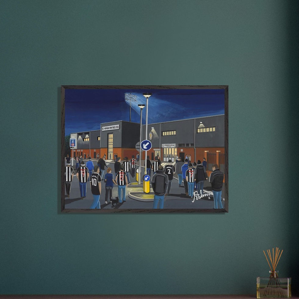 Thumbnail: St Mirren FC, Mirren Park Football Stadium Scene by artist Andrew Robinson andrewrobinsonart.com. Available in fine art print, poster, canvas prints and mugs etc