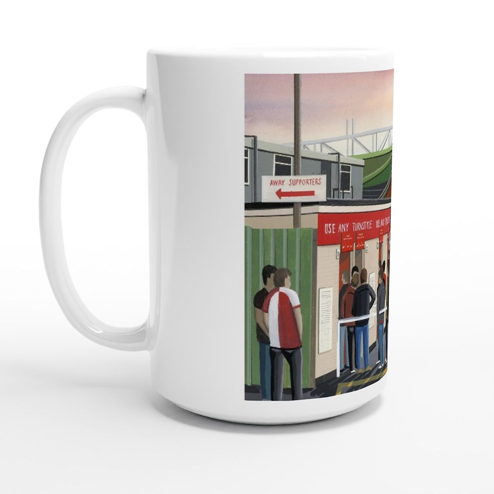 Woking F.C, Kingfield Stadium White 15oz Ceramic Football Mug