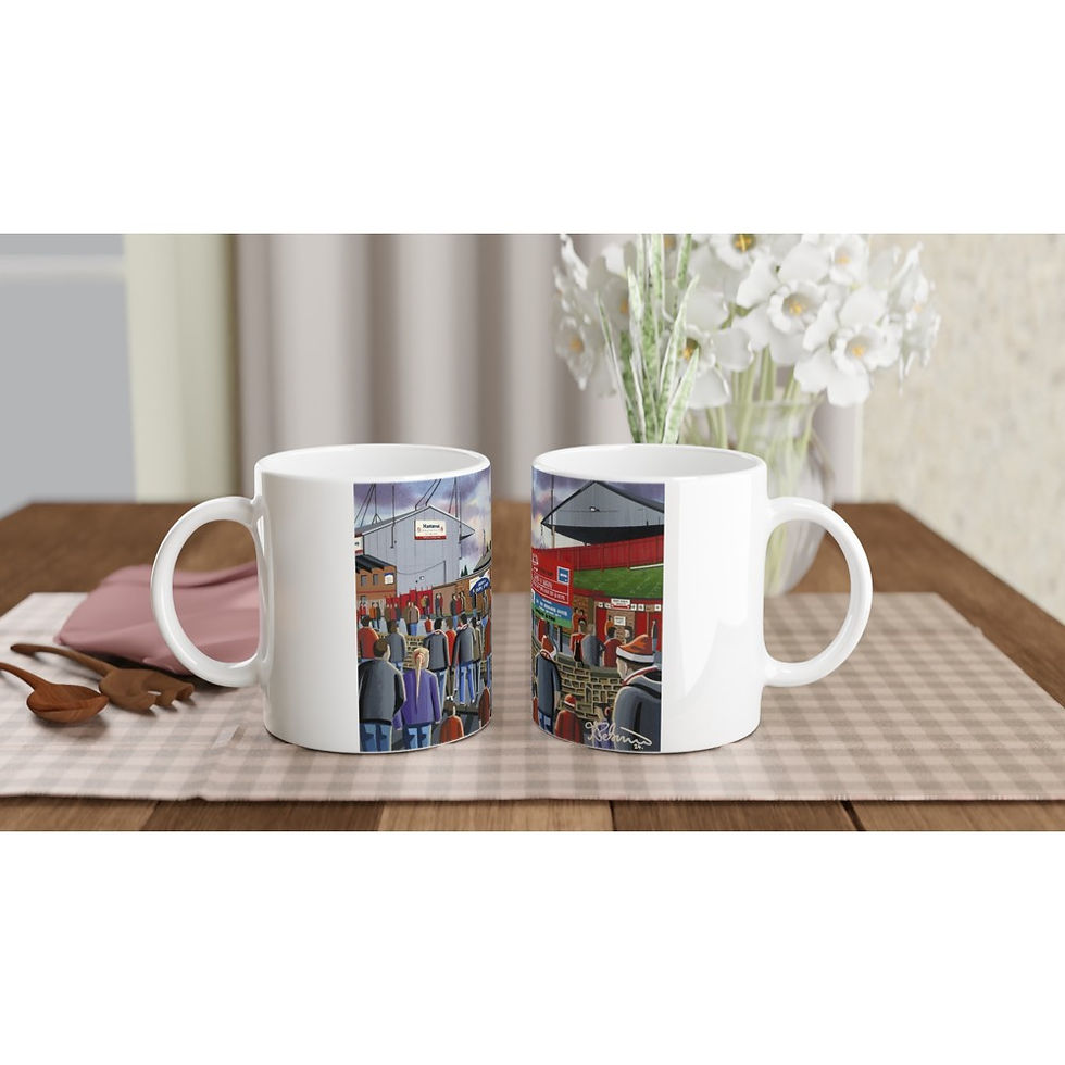  St Helens Knowsley Road Stadium By Artist Andrew Robinson, Framed Fine Art rugby mug Prints, Posters, Canvas Prints, Framed canvas prints, Ceramic Mugs. andrewrobinsonart.com