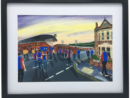 Crystal Palace FC Selhurst Park Stadium Fine Art Prints. Available from andrewrobinsonart.com