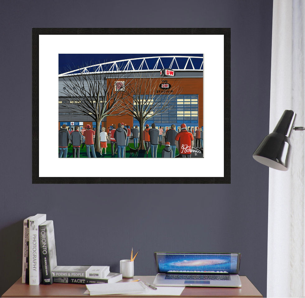 Thumbnail: Wigan Warriors Rugby. framed rugby club stadium fine art print andrewrobinsonart art gifts. Andrew Robinson Art