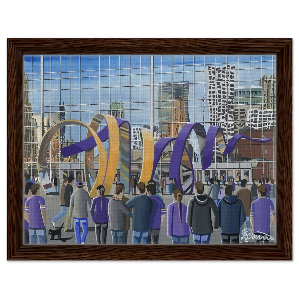 Thumbnail: Minnesota Vikings NFL Football Stadium By Artist Andrew Robinson andrewrobinsonart.com, Andrew Robinson art .Framed Fine Art Prints, Posters, Canvas Prints, Framed canvas prints, Ceramic Mugs etc sport, football, rugby, NFL