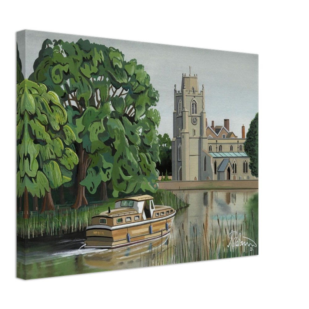 St James’ Church Hemingford Grey Cambridgeshire by artist Andrew Robinson andrewrobinsonart.com. Available in fine art print, poster, canvas prints and mugs etc