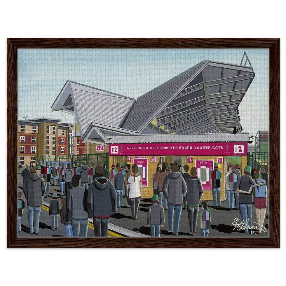 Thumbnail: Harlequins rugby union Stadium By Artist Andrew Robinson andrewrobinsonart.com, Andrew Robinson art .Framed Fine Art Prints, Posters, Canvas Prints, Framed canvas prints, Ceramic Mugs etc sport, football, rugby, NFL