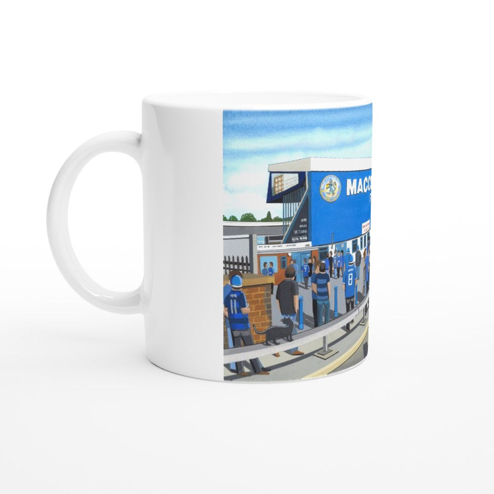 Macclesfield Town F.C, Football 11oz Ceramic Mug. Stadium Art Gift.
