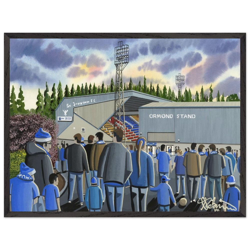 St Johnstone Mc Diarmid Park Stadium By Artist Andrew Robinson, Framed Fine Art  Prints, Posters, Canvas Prints, Framed canvas prints, Ceramic Mugs. andrewrobinsonart.com