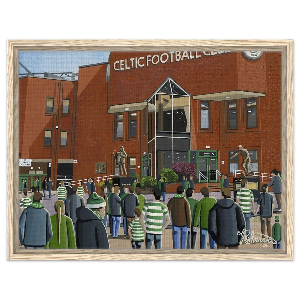 Thumbnail: Celtic F.C, Celtic Park Stadium. Football Framed Canvas Print. Ceramic Mugs, Fine Art Prints and posters etc By Artist Andrew Robinson. andrewrobinsonart.com