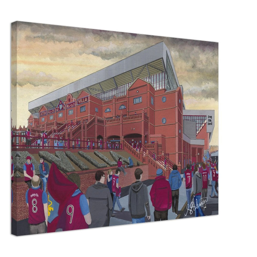 Thumbnail: Aston Villa FC Villa Park Football Stadium Scene by artist Andrew Robinson andrewrobinsonart.com. Available in fine art print, poster, canvas prints and mugs etc 