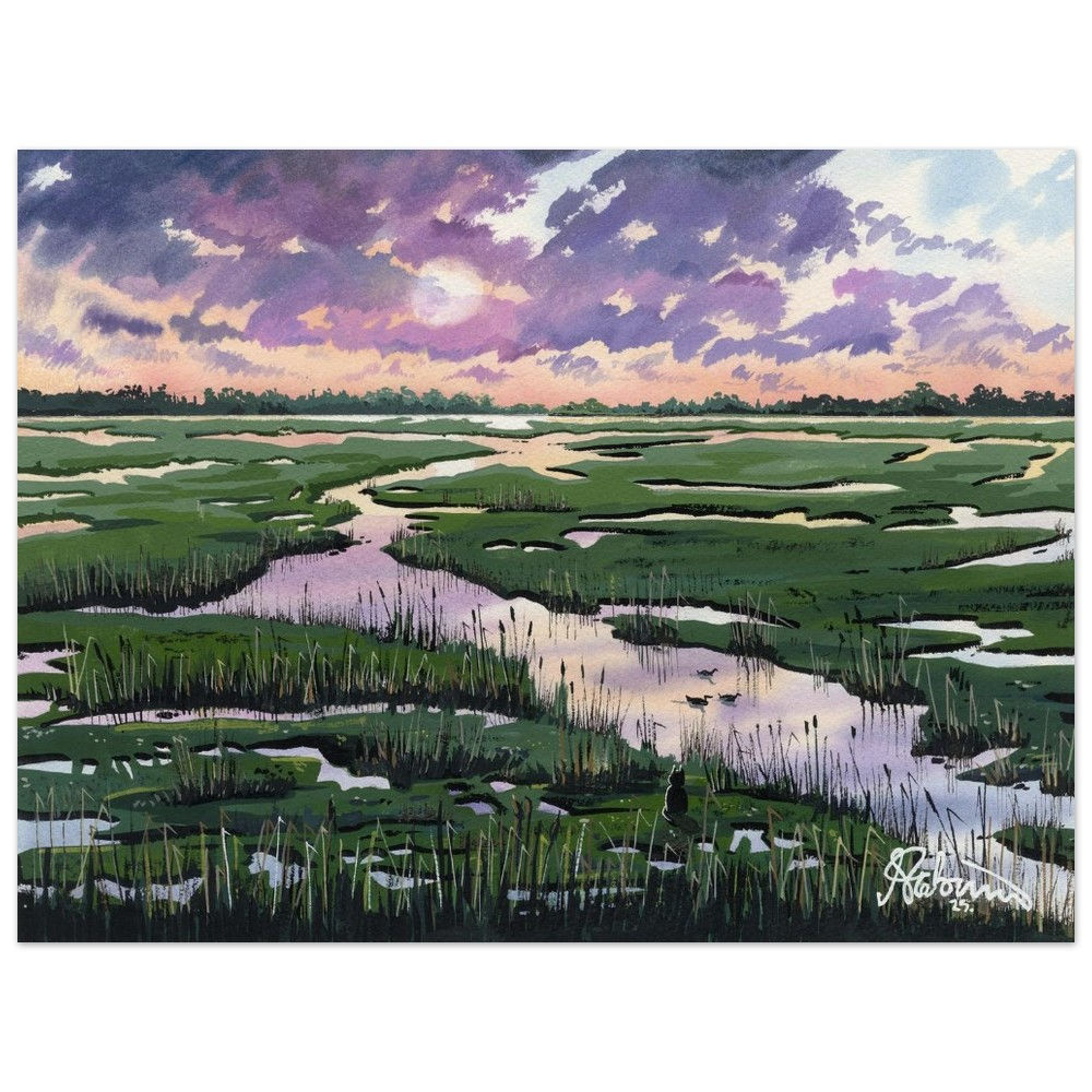 Over, Cambridgeshire Cuckoo Fen, Poster. Landscape Art. Museum Quality Paper