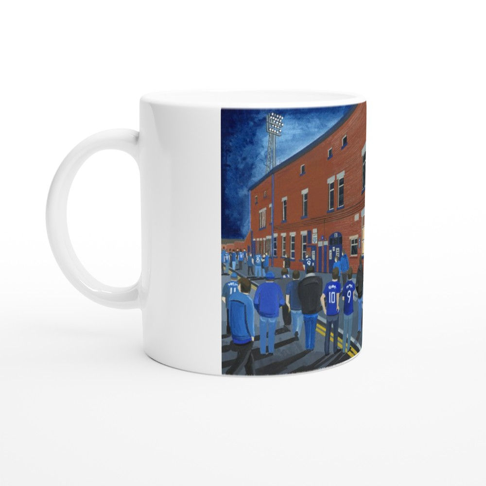 Oldham Athletic FC, Football 11oz Ceramic Mug. Stadium Art Gift.