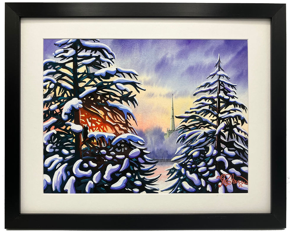 St Ives, Cambridgeshire. All Saints Church Winter Scene Framed Fine Art Print