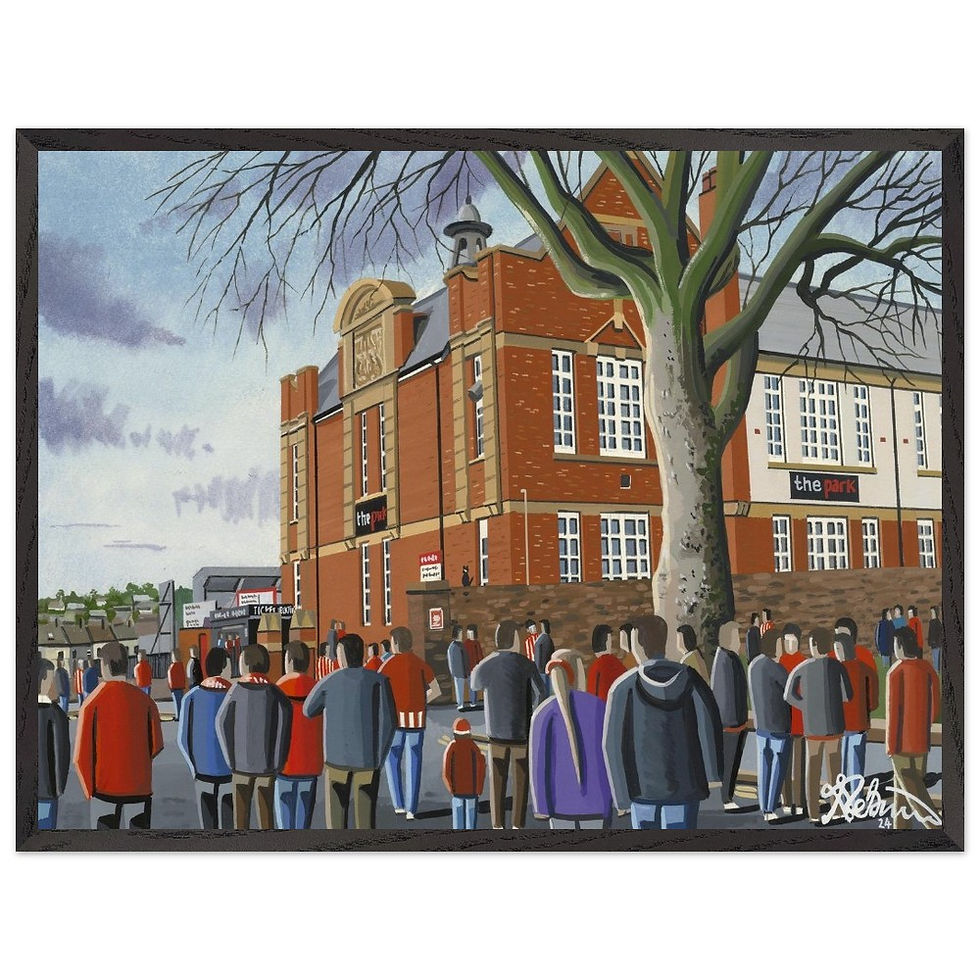 Exeter City Sy James Park Stadium By Artist Andrew Robinson, Framed Fine Art Prints, Posters, Canvas Prints, Framed canvas prints, Ceramic Mugs. andrewrobinsonart.com