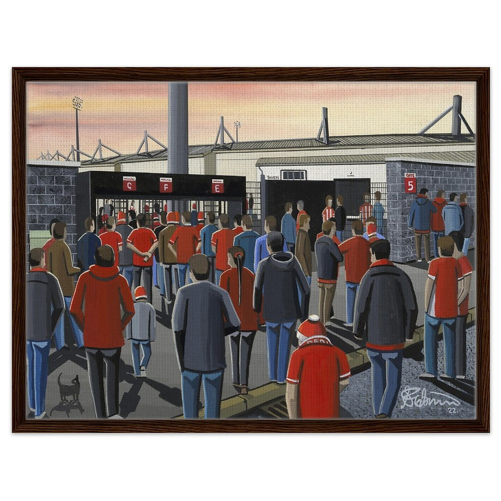 Thumbnail: derry City F.C Brandywell  Football Stadium By Artist Andrew Robinson andrewrobinsonart.com, framed Fine Art Prints Posters, Canvas Prints, Ceramic Mugs etc