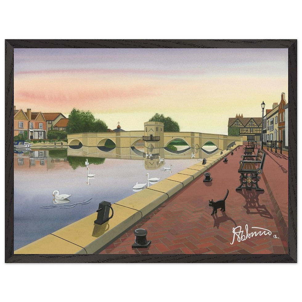 Thumbnail: St Ives Bridge & Chapel, Cambridgeshire Scene by artist Andrew Robinson andrewrobinsonart.com. Available in fine art print, poster, canvas prints and mugs etc