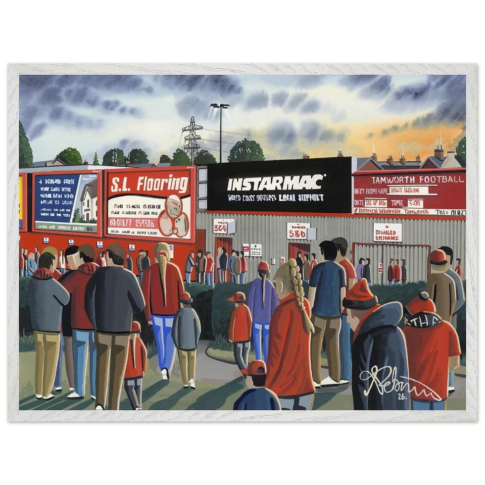Thumbnail: Tamworth FC. Football Framed Poster. Museum Quality Paper andrewrobinsonart.com