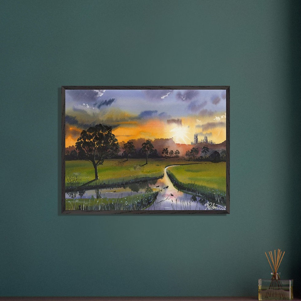 Thumbnail: Isle of Ely Fenland scene Cambridgeshire by artist Andrew Robinson andrewrobinsonart.com. Available in fine art print, poster, canvas prints and mugs etc