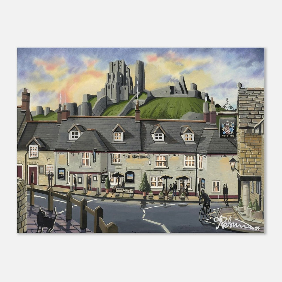 Corfe Castle, Rural Landscape Poster. Famous Landmark. Museum Quality Paper