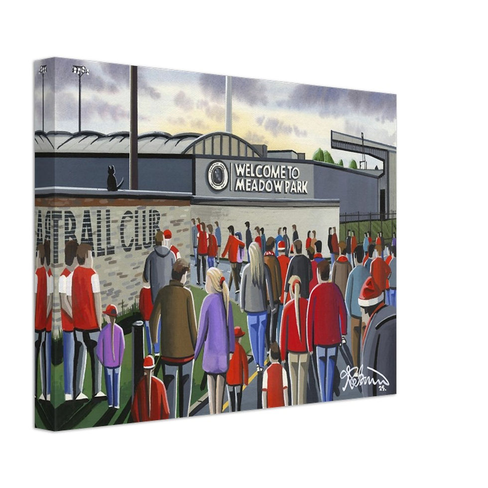 Thumbnail: Arsenal Women F.C Football Canvas Print. Retro Stadium Wall Art Gift
