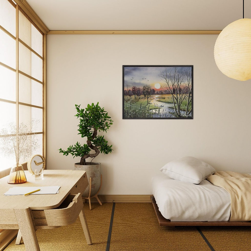 Thumbnail: Great Ouse Flood Plain, Needing worh/Bluntisham Cambridgeshire by artist Andrew Robinson andrewrobinsonart.com. Available in fine art print, poster, canvas prints and mugs etc