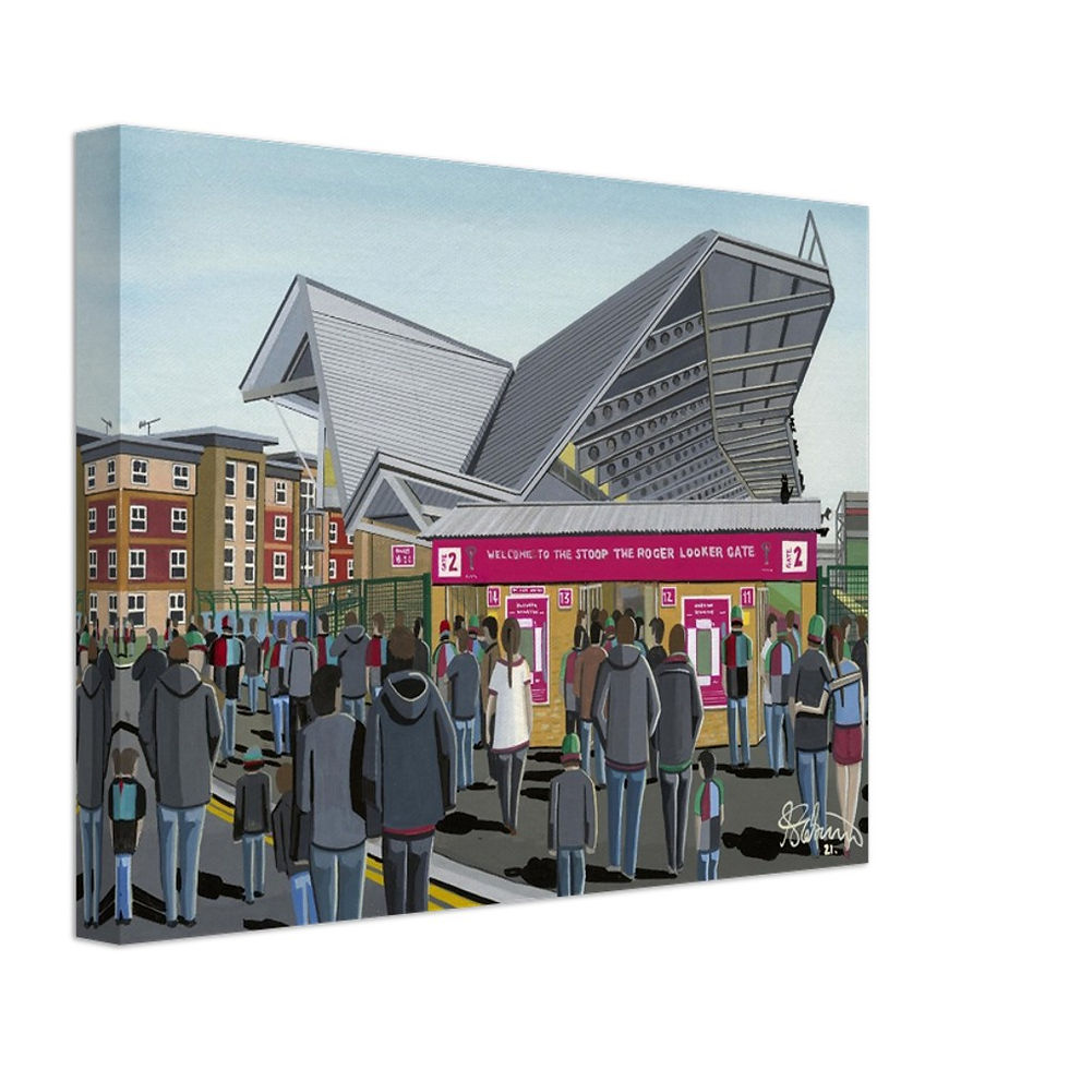 Thumbnail: Harlequins Rugby Union Stadium  By Artist Andrew Robinson andrewrobinsonart.com, Andrew Robinson art .Framed Fine Art Prints, Posters, Canvas Prints, Framed canvas prints, Ceramic Mugs etc sport, football, rugby, NFL