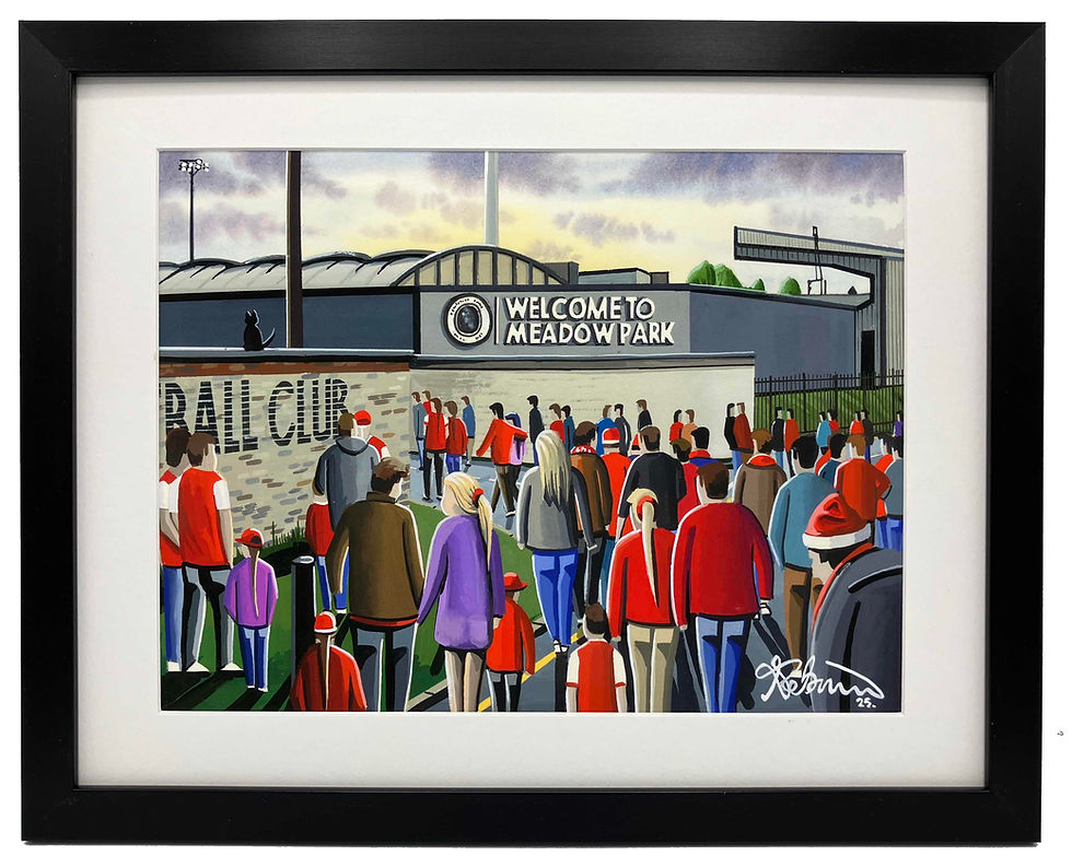 Arsenal Women FC. Retro Meadow Park. High Quality Framed Football Art Print
