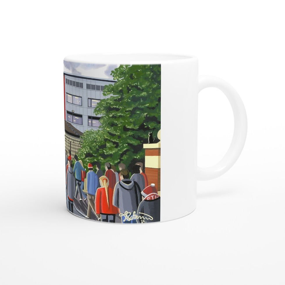 Thumbnail: Fleetwood Town FC Highbury Football Stadium Scene by artist Andrew Robinson andrewrobinsonart.com. Available in fine art print, poster, canvas prints and mugs etc 