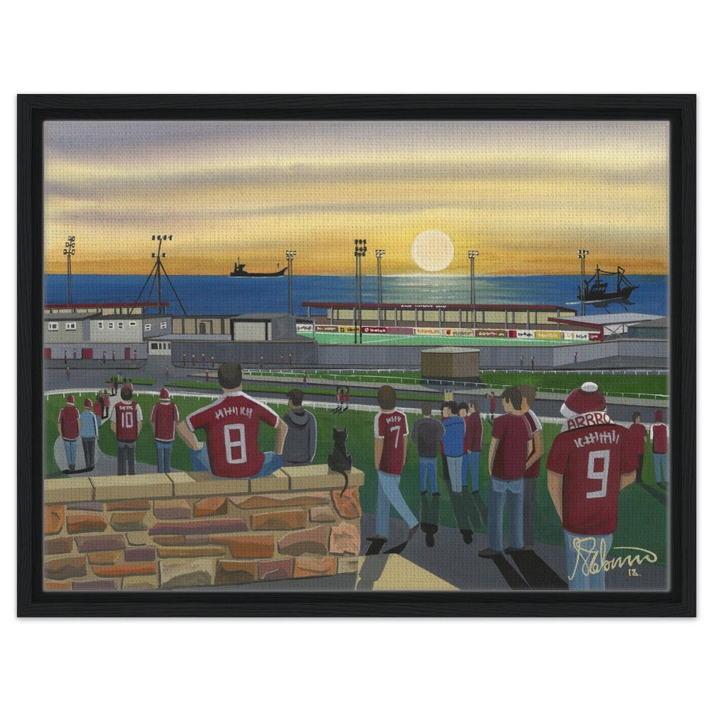 Arbroath F.C Gayfield Park Stadium. Football Framed Canvas Print. Ceramic Mugs, Fine Art Prints and posters etc By Artist Andrew Robinson. andrewrobinsonart.com
