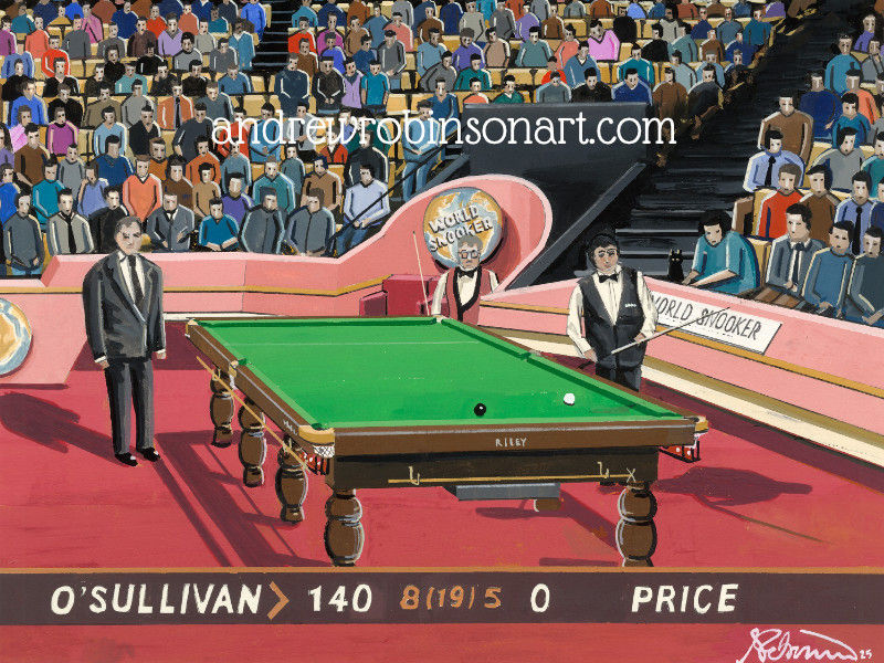 Fastest 147 By Ronnie O'Sullivan Snooker Scene By Artist Andrew Robinson. andrewrobinsonart.com
