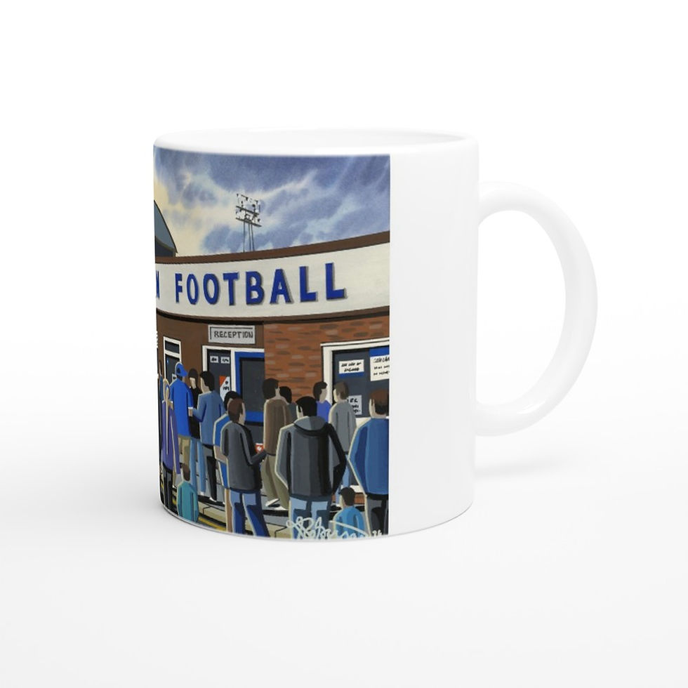 Thumbnail: Gillingham F.C, Retro Priestfield Stadium By Artist Andrew Robinson andrewrobinsonart.com, Andrew Robinson art. Framed Fine Art Prints, Posters, Canvas Prints, Framed canvas prints, Ceramic Mugs etc sport, football, rugby, NFL
