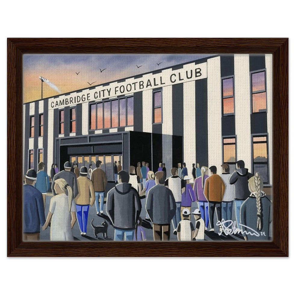 Thumbnail: Cambridge City F.C Football Framed Canvas Print. Sawston Stadium Wall Art Gift