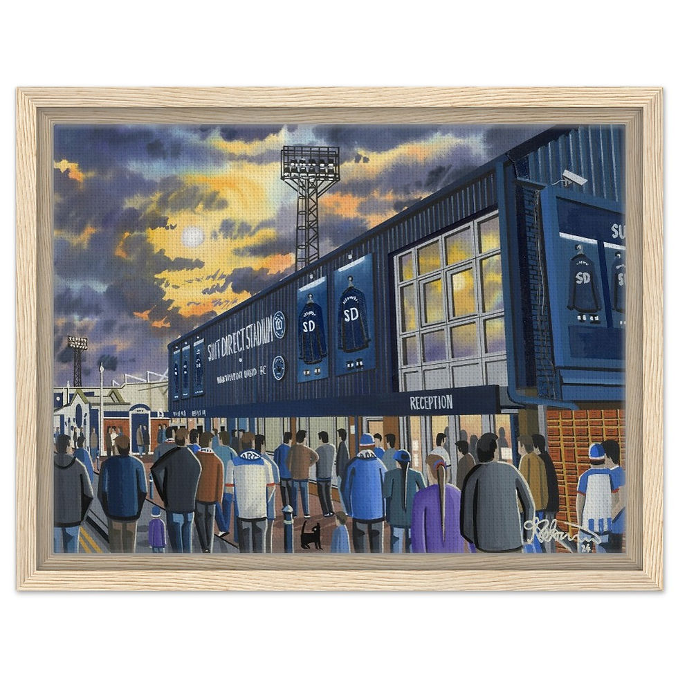 Thumbnail: Hartlepool United F.C Victoria Park Football Stadium By Artist Andrew Robinson andrewrobinsonart.com, framed Fine Art Prints Posters, Canvas Prints, Ceramic Mugs etc