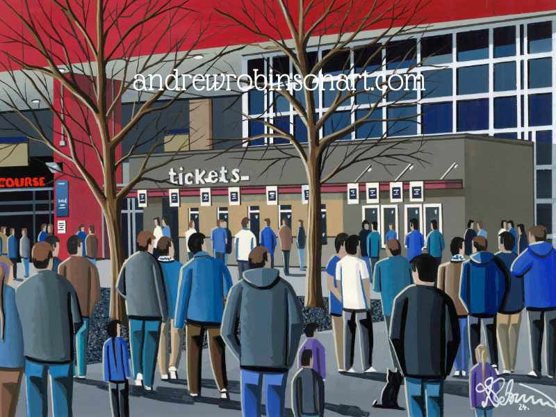 Thumbnail: Tennessee Titans American football NFL stadium scene by artist Andrew Robinson andrewrobinsonart.com. Available in fine art print, poster, canvas prints and mugs etc