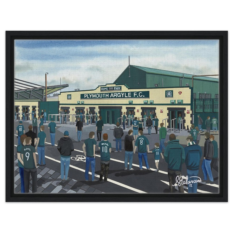 Thumbnail: Plymouth Argyle F.C Home Park Football Stadium By Artist Andrew Robinson andrewrobinsonart.com, framed Fine Art aPrints
Posters, Canvas Prints, Ceramic Mugs etc