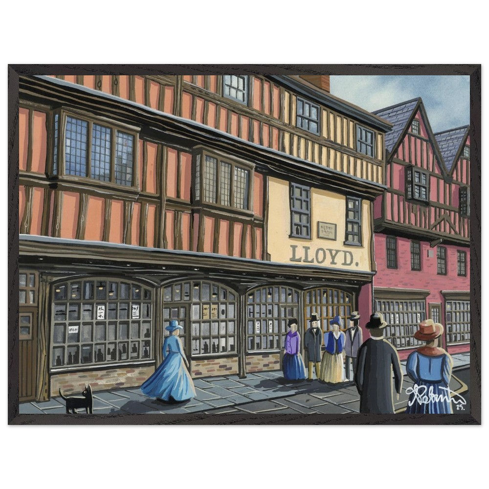 Gloucester Westgate Cityscape Landmark Framed Art Poster. Museum Quality Paper